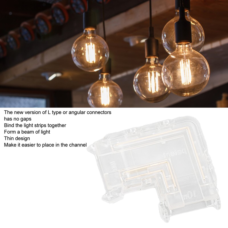 8pcs LED Strip Light Connector Professional Transparent 3Pin L Shaped
