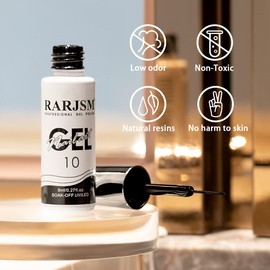 RARJSM Liner Nail Art Gel Polish,Black Painted Gel Nail Design Polish 1 Bottle Soak off Curing Requires 8ml Build in Thin Brush for Classical Home Salon Diy Nail French Manicure Painting