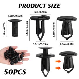 50Pcs Longer Trim Panel Fixing Lining Carpet Clips Car Body Trim Clips Universal Car Plastic Fasteners for fixing the carpet, lining or decorative panels of the car interior