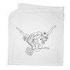 Azeeda 'Highland Cow With Flower' Cotton Baby Blanket/Shawl (BY00009188)