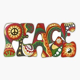 Vintage Psychedelic Peace Sticker Decal Vinyl Bumper Stickers Waterproof 5"