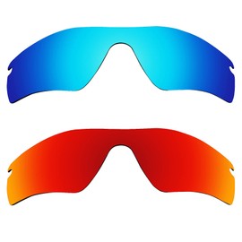Alphax 2 Pair Polarized Replacement Lenses for Oakley Radar Path/Radar Path Asian Fit - Blue+Red