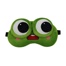 Funny Green Frog Soft Plush Sleep Mask, Adjustable Blindfold Eye Mask Cover for Men Women Kids Travel Nap Sleeping