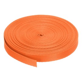 sourcing map Flat Nylon Webbing Strap 3/8 Inch 10 Yards Polypropylene Webbing Orange for Backpack, Luggage-rack, Outdoor Climbing, DIY Craft