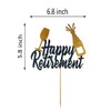 Decoración para tarta de retiro con texto en inglés «Happy