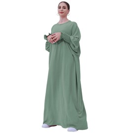 Zofocy Muslim Prayer Abaya Islamic Women Lightweight Maxi Dress Long Sleeve Ladies Dubai Kaftan