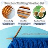 Hobekoee Bamboo Knitting Needles Set,36Pcs 9.8" Straight Single Pointed Bamboo