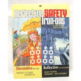 Rare Vintage SLIP-X Reflective Safety Iron-Ons NOS New 24 Flower Design Pieces
