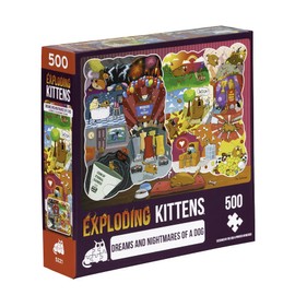 The Dreams & Nightmares of a Dog Jigsaw Puzzle by Exploding Kittens - 500 Pieces Jigsaw Puzzle for Adults, Teens, and Kids - Dog Puzzle, Funny Puzzle, Art Puzzle