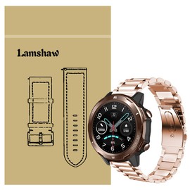 Compatiable for Uwatch GT Band, YOUkei Quick Release Stainless Steel Metal Replacement Straps for UMIDIGI Uwatch GT/Uwatch 3 Smartwatch (Rose Gold)