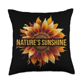 Nature's Sunshine Inspirational Sunflower Cute Summer Flower Throw Pillow, 18x18, Multicolor