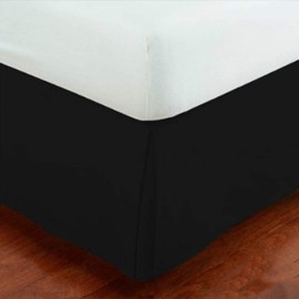 Fancy Collection Twin Size Easy Care Tailored Microfiber 14-inch Bed Skirt Solid Black New