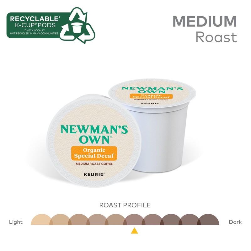 Newman's Own Organics Special Blend Decaf, Single-Serve Keurig K-Cup Pods,