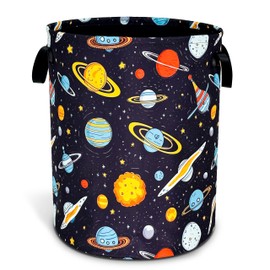 Galaxy Planet Laundry Basket Oxford Cloth Universe Laundry Hamper With Handle Foldable Portable Clothes Storage Basket 18.9 X 16.5 Inch Storage Bag For Laundry Room/Bathroom/Bedroom/Dormitories