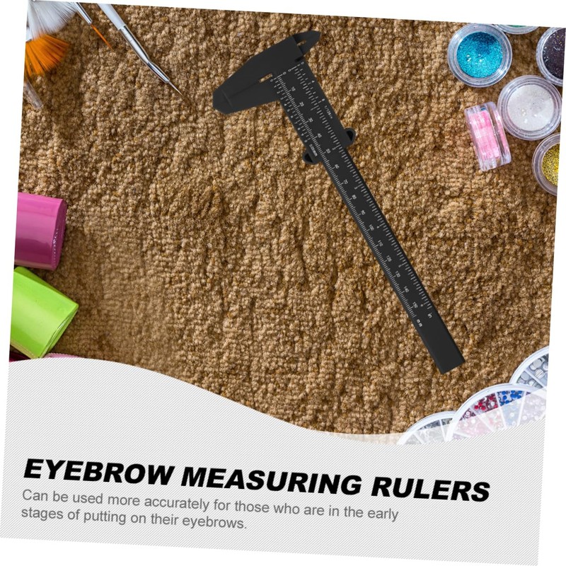 Angoily 6pcs Eyebrow Calipers Dual Scale Ruler for Precise Eyebrow