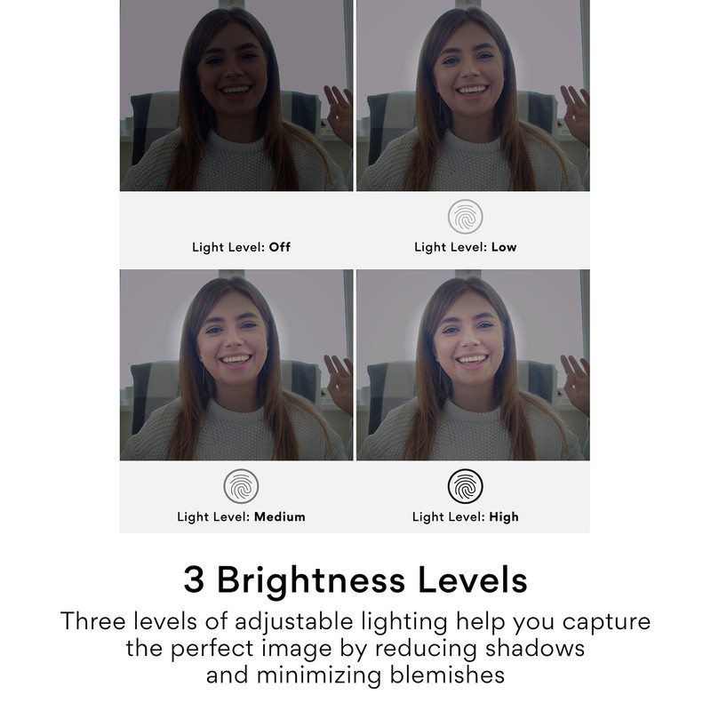 MEE audio CL8A 1080p HD Webcam with Ring Light, Microphone,