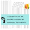 Kiemeu 16 Pieces Glass Straws Dishwasher Safe, Φ10 mm Thick