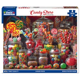 White Mountain Candy Store Puzzle 500 Piece Jigsaw Puzzle for Adult and Family