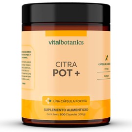 Citrato de Potasio con Curcuma. 200 capsulas de 500mg (Ms de 6 meses). VitalBotanics. Suplementos Alimenticios. Multivitaminico Hombre y Mujer. Libre 