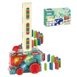 BLBAISH Trenes de Juguetes,180Pcs Dominó Niños, Juguetes de Tren de Dominó, Juegos de Juguetes de Tránsito Ferroviario, Apilamiento Creativo Juguetes Educativos de Desarrollar la Creatividad