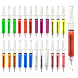 baotongle 24pcs MultiColor Syringe Pens Bulk Write In Black Ink Nurse Pens Doctor Play Return Gift Office Supplies Hallowen Cosplasy