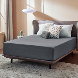 Bedsure King Fitted Sheet Only - Bed Sheets Extra Deep Pocket 16 inch, Ultra Soft Bottom Sheet for King Size Bed, Grey, 78" x 80"