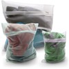 White Mesh Fabric Washing Bag - Set of 3 (28.5x