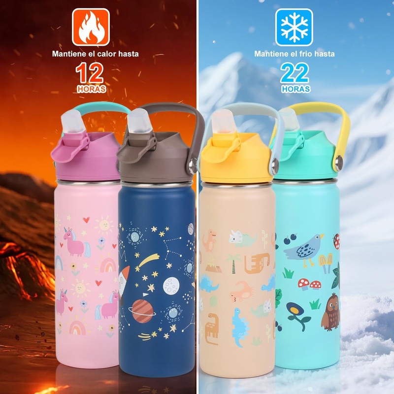Termos para Agua Niños,Botella de Agua 18 oz,Thermos Kids