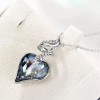 ZARD Love Heart Pendant Necklace in Blue Bezel Cut Austrian