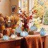 6 Pcs Fall Pumpkin Table Decor Wooden Signs, Blue and
