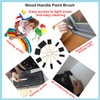 Taicols 10pcs Foam Paint Brushes With Wood Handle - Sponge