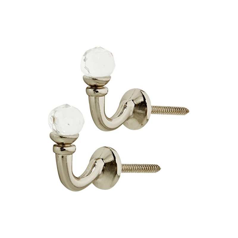 Speedy Accessories Crystal Palma Curtain Tie Back Hooks, Wood,Fabric, Satin