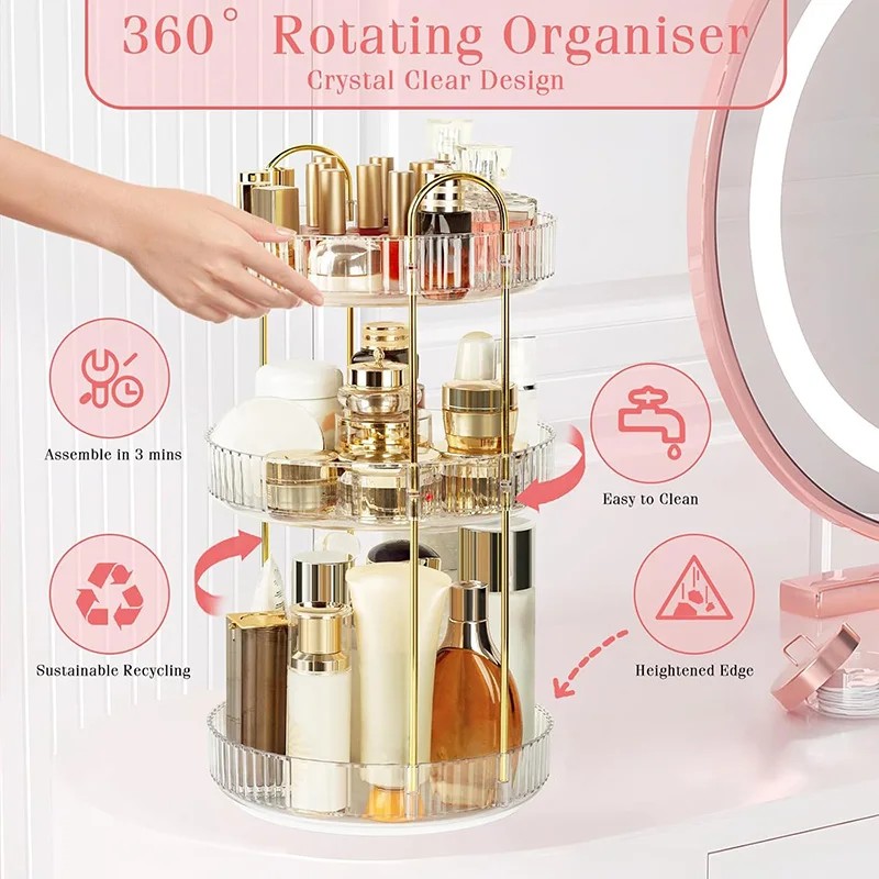 2/3layer bedroom bathroom countertop storage box dressing table storage rack
