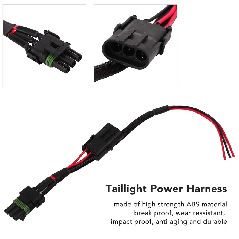Taillight Power Harness Whip Brake License Plate Light Power Plug