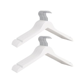 StorageWorks Clothes Hangers 30 Pack, Natural Wood Hangers for Coats, Jackets, Shirt, Slim Natural Wood Hangers, Heavy Duty Hangers for Closet, White