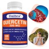 Quercetin 500mg Capsules - Supports Cardiovascular and Immune System Health - High Potency Vegan Immune Support Antioxidant Supplement, 3 Count, 120 Servings / 케르세틴 500mg 캡슐 - 심혈관 및 면역 체계 건강 지원 - 고효율 비건 면역 지원 항산화 보충제, 3개, 120회분