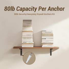 320Pcs Heavy Duty Drywall Anchors Kit with Self Drilling Wall Anchors & Screws, 80LB Capacity, 4 Sizes Picture Hanging Kit for Sheetrock/Plaster Brick/Concrete (320)