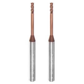 sourcing map 2pcs Square Nose End Mill 4mm Shank 2mm x 20mm AlTiSin Coated Solid Carbide Long Reach Extended Neck 4 Flutes CNC Router Bit Milling Cutter for Stainless Steel Hardened Steel