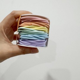 4 Packs (192 Pieces) Elastic Hair Ties for Women, 3mm Hair Bands for Thick or Thin Hair, No Damage Elastic Hair Accessories for Girls and Women (Color B)