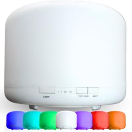 Mystic Romance Essential Oil Diffuser, 1000ml Aromatherapy Humidifer and Nigth Ligth for Relaxing Atmosphere in Home Office Yoga and Spa, for Everyone, Auto-Off Safety Switch. Clear