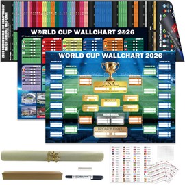 2026 World Cup Soccer Dry Erase Wall Chart Poster Set (3-Pack, PVC)