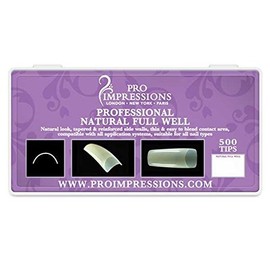 Pro Impressions Advance Natural Full Well 50 Nail Tips, Size 5