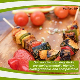 Perfect Stix - WRS100SP-100 10" Wooden Semi Pointed Corn Dog Skewers ( Pack of 100)