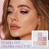 9-Color Shimmer Eyeshadow Palette – White & Pink Glitter Shades,