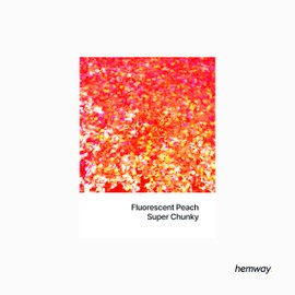 Hemway Bulk Glitter 360g / 12.7oz MEGA Craft Shaker Glitter for Nails, Resin, Tumblers, Arts, Crafts, Painting, Festival, Cosmetic, Body - Super Chunky (1/8" 0.125" 3mm) - Fluorescent Peach