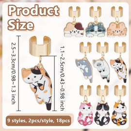 OLYCRAFT 18Pcs 9 Styles Cat Stethoscope Charms 0.4~1 Inch Alloy Pendants Tag Stethoscopes ID Name Tag Charm Stethoscope Charms Stethoscopes Accessories for Doctor Nurse Medical Assistant