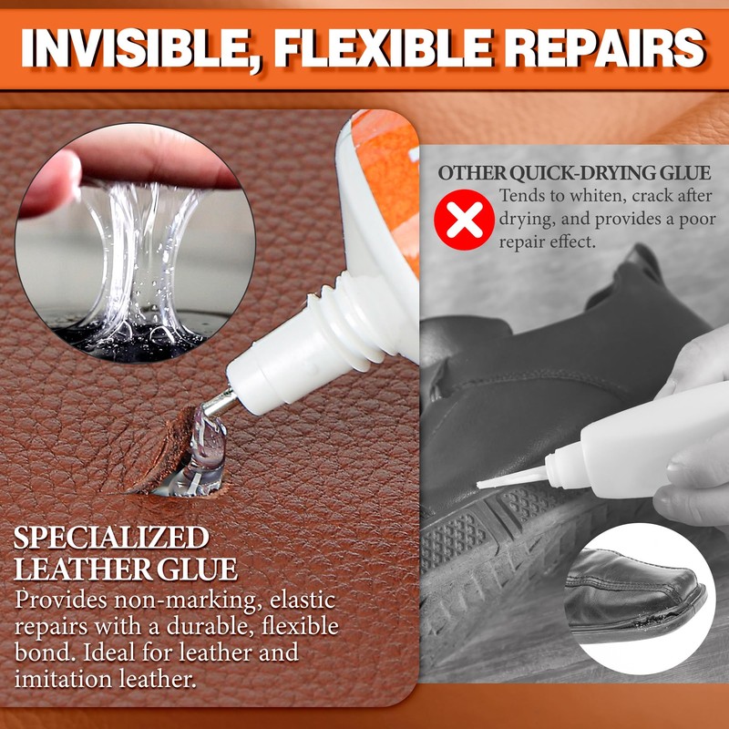 Leather Glue 60ml - Extra Strong, Waterproof & Flexible Adhesive