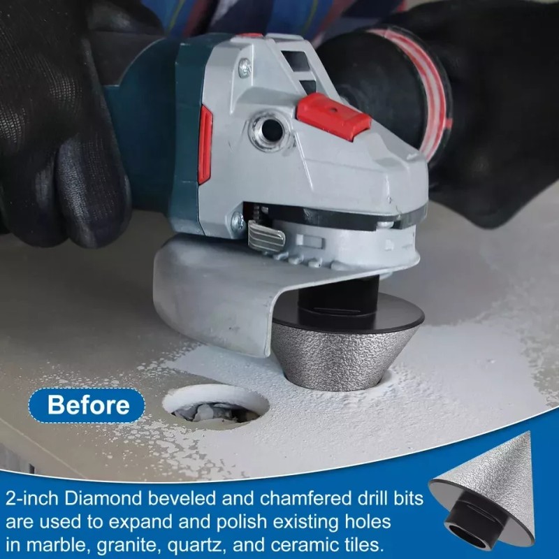 Roxx Tools wet polisher grinder 17PCS chamfer beveling core bit