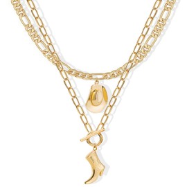 Cowboy Necklace for Women Gold Charm Necklace Cowgirl Costume Country Concert Outfits for Women Cowgirl Hats Boots Necklace Cowboy Costume Western Necklace Stocking Stuffers for Women