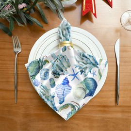 Cloth Napkins Set of 6 Ocean Animal 20x20 Inch Dinner Reusable Napkins Table Cloth Napkin Washable for Holiday Party Restaurant Banquet